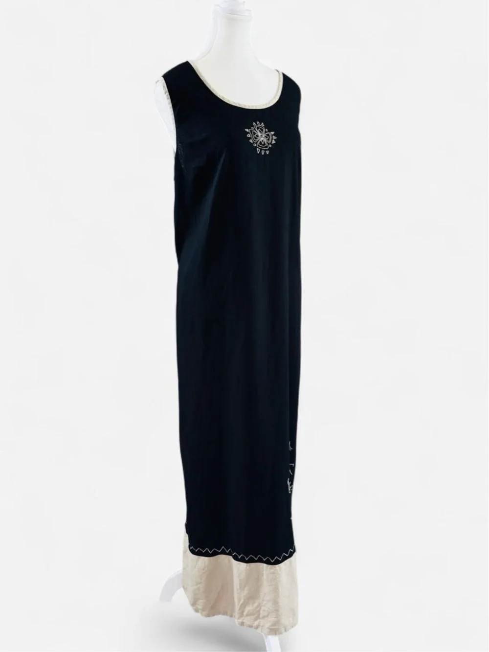 Studio Ease Linen Blend Embroidered Maxi Dress Size 18
